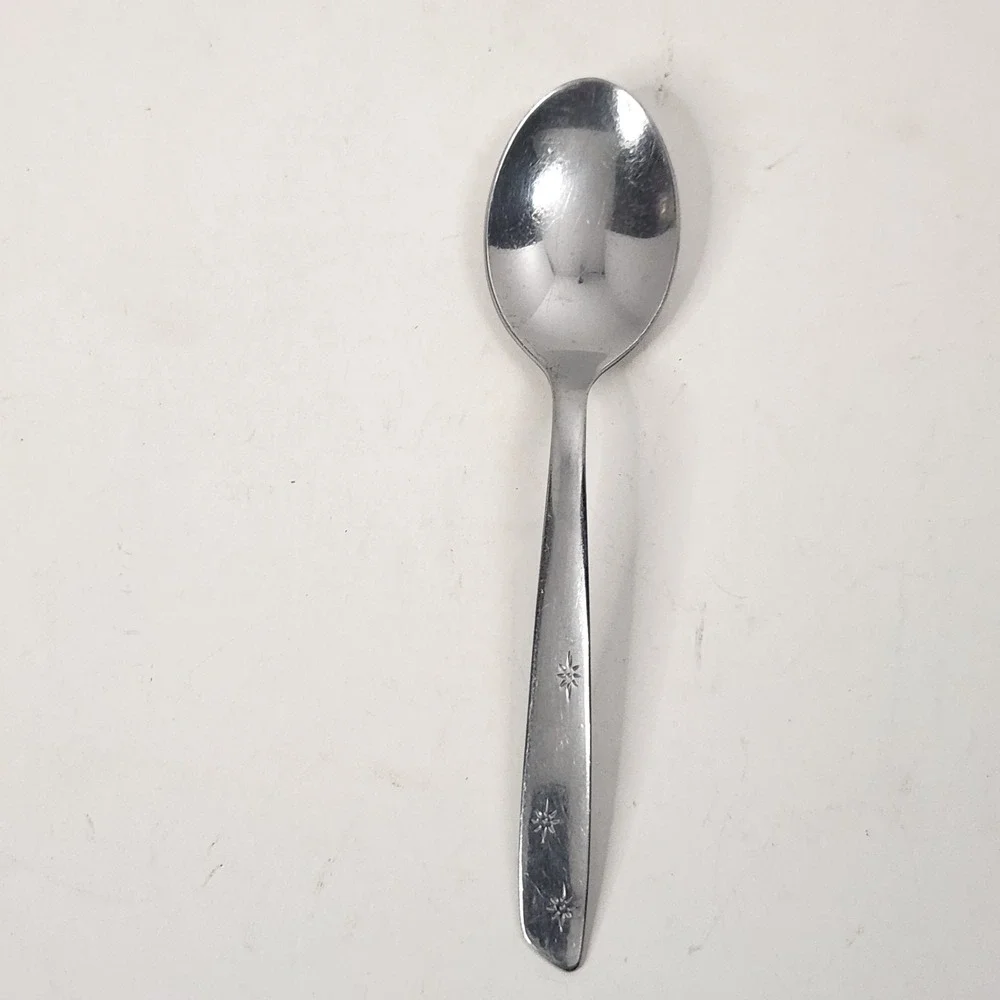 Vtg Superior Stainless USA Night Sky Spoon Atomic Starburst MCM Silverware